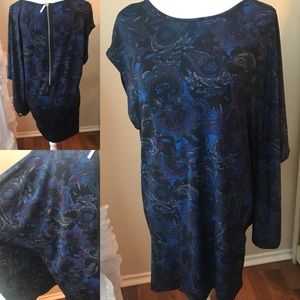 kensie asymmetric sleeve mini dress